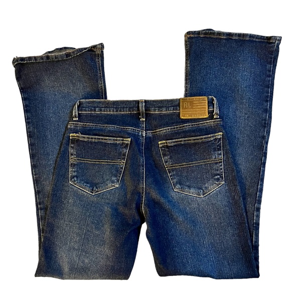 Polo Ralph Lauren Womens Low Rise Flared Boot Blue Jeans Sz 9/10 Stretch Denim - Picture 3 of 6